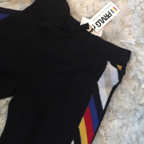 Black Women's Joggers with Colorful Stripes - Picture 5 of 6